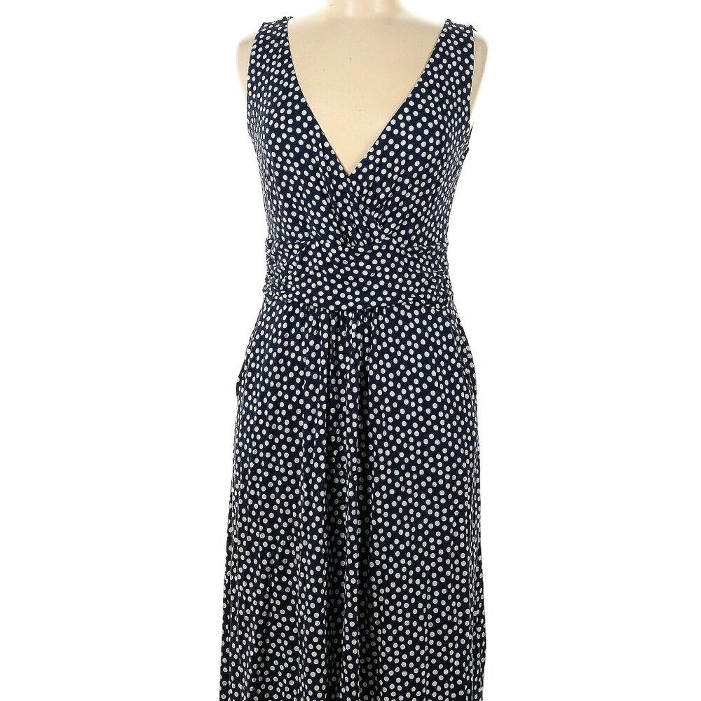 Boden Navy & White Polka Dot Dress Size 8R